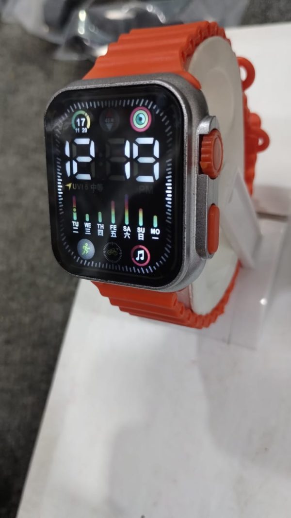 Salicon Digital Display Strap Watch – Available In Orange & Gray Stylish Casual Watch With Box